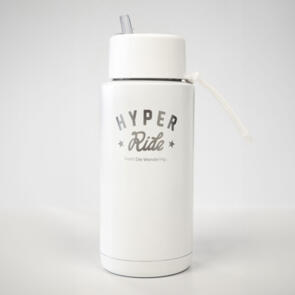 HYPER RIDE WHITE TRIPLE WALL VACUUM INSULATED CERAMIC STAINLESS WATER BOTTLE 30OZ (1L)