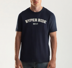 HYPER RIDE COLLEGE TEE NAVY / OFF WHITE PRINT