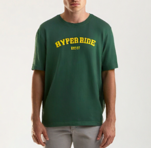 HYPER RIDE COLLEGE TEE BOTTLE GREEN / YELLOW