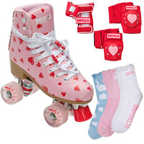 IMPALA SKATES QUAD FALLING HEARTS SKATE PACKAGE 1 (SKATES, PADS & SOCKS)