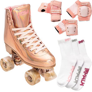 IMPALA SKATES QUAD MARAWA ROSE GOLD SKATE PACKAGE (SKATES, PADS & SOCKS)