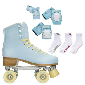 IMPALA SKATES QUAD SKY BLUE YELLOW + SKY BLUE/YELLOW PADS + SOCKS PACKAGE