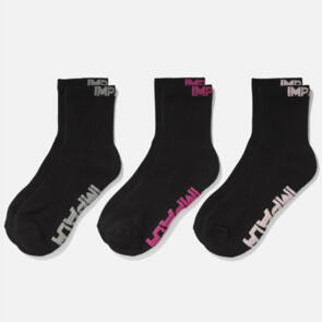 IMPALA SKATES WOMENS EVERYDAY 3 PACK SOCKS BLACK
