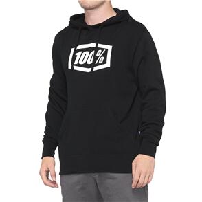 100% ICON PULLOVER HOODED FLEECE BLACK 