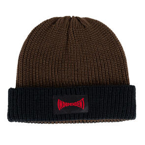 INDEPENDENT SPAN PANELLED RIB BEANIE BLACK DARK CHARCOAL