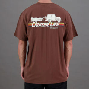 JUST ANOTHER FISHERMAN CRUISER LIFE TEE BROWN / SNOW WHITE