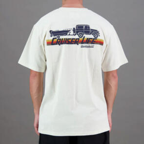 JUST ANOTHER FISHERMAN CRUISER LIFE TEE OATMEAL / NAVY