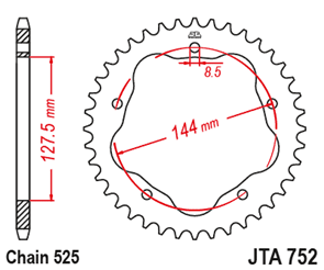 JT SPROCKETS 752.36BLK RACELITE ALUMINIUM REAR SPROCKET BLACK 36T 525 PITCH - DUCATI 916 STRADA 916S 996 BIPOSTO
