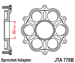 JT SPROCKETS 770B REAR SPROCKET CARRIER - DUCATI 955 PANIGALE 955 STREETFIGHTER