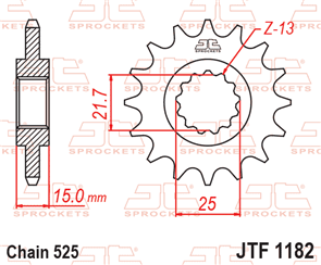 JT SPROCKETS 1182.14 STEEL FRONT SPROCKET 14T 525 PITCH - TRIUMPH 600TT 600 DAYTONA 600 SPEED