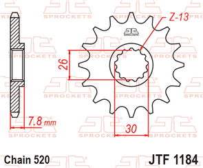 JT SPROCKETS 1184.18 STEEL FRONT SPROCKET 18T 520 PITCH - TRIUMPH 865 AMERICA 865 BONNEVILLE
