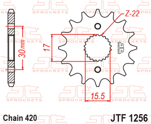 JT SPROCKETS SKH003 CHAIN AND SPROCKET KIT ECONOMY 420 X 100 (15T/36T) - HONDA CRF70 XR70
