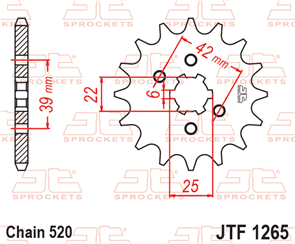 JT SPROCKETS 1265.15 STEEL FRONT SPROCKET 15T 520 PITCH - HONDA XL250K