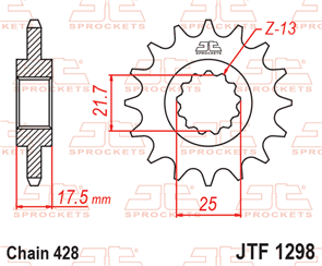 JT SPROCKETS SKH246 CHAIN AND SPROCKET KIT HEAVY DUTY 428 X 136 - HONDA VT250FL SPADA