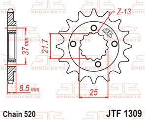 JT SPROCKETS SKH634 CHAIN AND SPROCKET KIT ECONOMY 520 X 110 - HONDA XR650 LP-LY/L-1