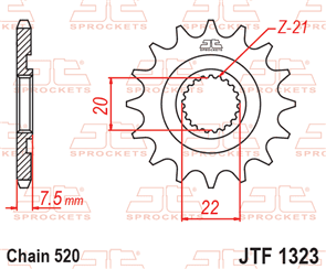 JT SPROCKETS SKH2142 CHAIN AND SPROCKET KIT X-RING 520 X 120 (13T/51T) - HONDA CRF250R