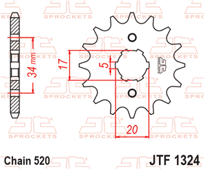 JT SPROCKETS SKH1292 CHAIN AND SPROCKET KIT HEAVY DUTY 520 X 120 - XLR125 CONVERSION