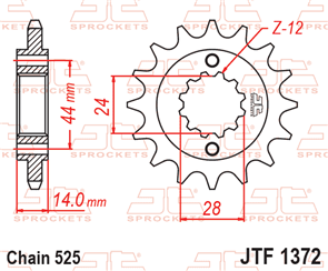 JT SPROCKETS 1372.17 STEEL FRONT SPROCKET 17T 525 PITCH - HONDA VLX750 SHADOW VT750C VT750CD