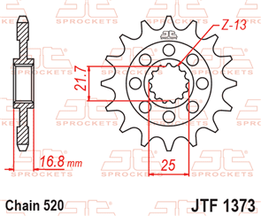 JT SPROCKETS SKH707 CHAIN AND SPROCKET KIT O-RING 520 X 114 (17T/43T) - HONDA NC750X