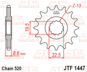 JT SPROCKETS SKS262 CHAIN AND SPROCKET KIT X-RING 520 X 116 (14T/46T) - SUZUKI GW250 INAZUMA L3 2013