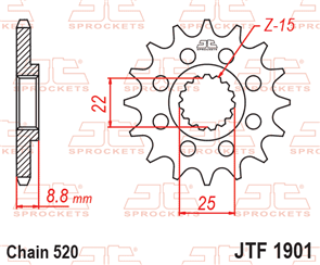 JT SPROCKETS SKKT04 CHAIN AND SPROCKET KIT HEAVY DUTY 520 X 120 (14T/52T) - KTM