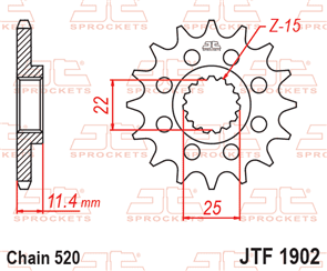 JT SPROCKETS SKKT16 CHAIN AND SPROCKET KIT HEAVY DUTY 520 X 120 (15T/50T) - KTM