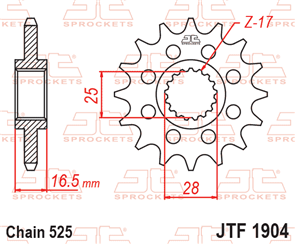 JT SPROCKETS SKKT901 CHAIN AND SPROCKET KIT X-RING 525 X 118 (16T/42T) - KTM 990 ADVENTURE
