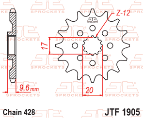 JT SPROCKETS SKKT135 CHAIN AND SPROCKET KIT 428 X 124 (13T/49T) - KTM 85 SX H/D