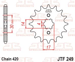 JT SPROCKETS SKK016 CHAIN AND SPROCKET KIT 420 X 110 - KLX110L