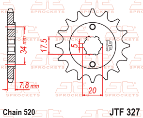 JT SPROCKETS SKH184 CHAIN AND SPROCKET KIT HEAVY DUTY 520 X 110 - CRF150FM ( :106)