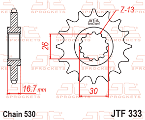 JT SPROCKETS SKH1006 CHAIN AND SPROCKET KIT X-RING 530 X 102 (16T/41T) - HONDA VTR1000 F F/ST