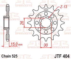 JT SPROCKETS 404.17RB RUBBER CUSHIONED STEEL FRONT SPROCKET 17T 525 PITCH - BMW M1000R M1000RR M1000XR