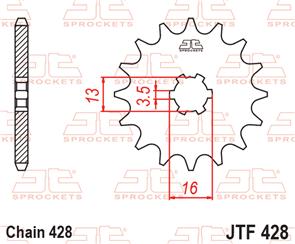 JT SPROCKETS SKS060 CHAIN AND SPROCKET KIT HEAVY DUTY 428 X 118 (12T/34T) - SUZUKI JR80