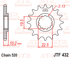 JT SPROCKETS SKS221 CHAIN AND SPROCKET KIT X-RING 520 X 110 (13T/49T) - SUZUKI DR250