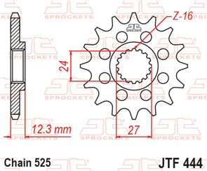 JT SPROCKETS 444.17 STEEL FRONT SPROCKET 17T 525 PITCH - SUZUKI GSX-R1000A GSX-R1000R GSX-R1000Z