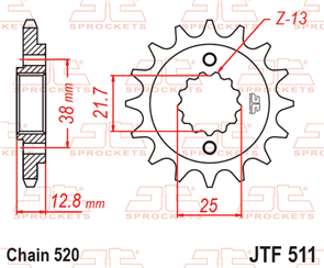 JT SPROCKETS SKK650 CHAIN AND SPROCKET KIT X-RING 520 X 106 (15T/43T) - KAWASAKI KLR650