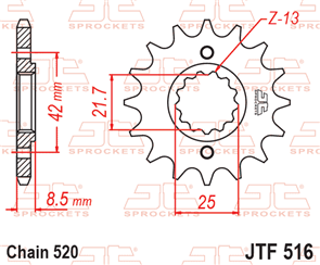 JT SPROCKETS SKS505 CHAIN AND SPROCKET KIT O-RING 520 X 110 (16T/39T) - SUZUKI GS500E X/Y/K1