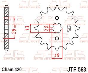 JT SPROCKETS SKS038 CHAIN AND SPROCKET KIT ECONOMY 420 X 100 (11T/37T) - LT50