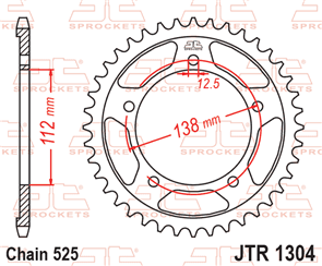 JT SPROCKETS 1304.43 STEEL REAR SPROCKET 43T 525 PITCH - HONDA CB600F CBF600N CBF600S