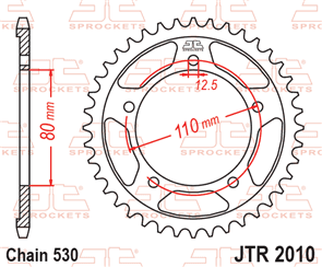 JT SPROCKETS 2010.46 STEEL REAR SPROCKET 46T 530 PITCH - TRIUMPH 750 DAYTONA 900 DAYTONA 900 SPRINT