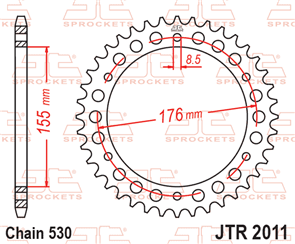JT SPROCKETS 2011.43 STEEL REAR SPROCKET 43T 530 PITCH - TRIUMPH T595 DAYTONA T509 SPEED 955 SPEED