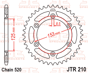 JT SPROCKETS 210.42 STEEL REAR SPROCKET 42T 520 PITCH - HONDA CRM250RP CRM250AR