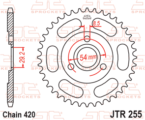 JT SPROCKETS 255.37 STEEL REAR SPROCKET 37T 420 PITCH - HONDA Z50R Z50RD Z50 AUSTRALIA