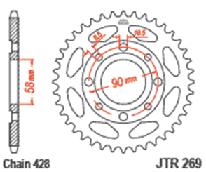 JT SPROCKETS 245/2.39 STEEL REAR SPROCKET 39T 520 PITCH - HONDA XL500S