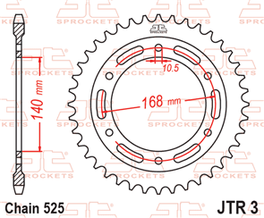 JT SPROCKETS 3.42 STEEL REAR SPROCKET 42T 525 PITCH - BMW F700GS F800GS