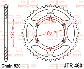 JT SPROCKETS JTX460.51GR TWINSTAR REAR SPROCKET GREY 51T 520 PITCH - KAWASAKI KX125B KX125M KX250R