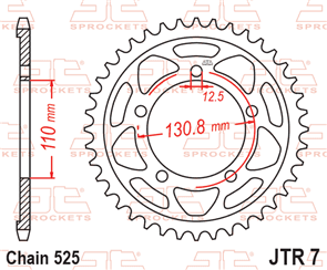 JT SPROCKETS 7.45 STEEL REAR SPROCKET 45T 525 PITCH - BMW S1000R S1000RR S1000XR