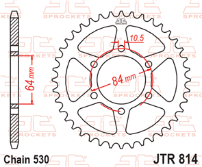 JT SPROCKETS 814.45 STEEL REAR SPROCKET 45T 530 PITCH - SUZUKI GS400B GSX400E GS425N