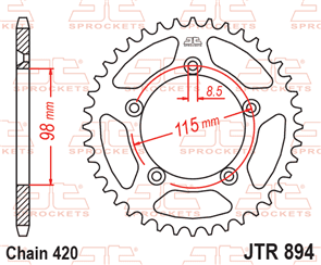 JT SPROCKETS 894.48 STEEL REAR SPROCKET 48T 420 PITCH - GAS GAS / HUSQVARNA / KTM