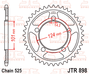 JT SPROCKETS 898.38 STEEL REAR SPROCKET 38T 525 PITCH - KTM 990 SUPERDUKE 1190RC